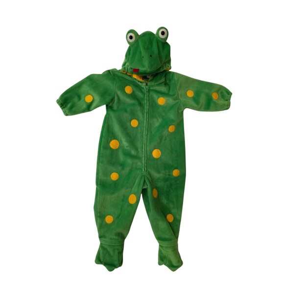 Second Step Infant Frog Costume 18M  Green Hooded Zip One Piece Halloween - Picture 1 of 6